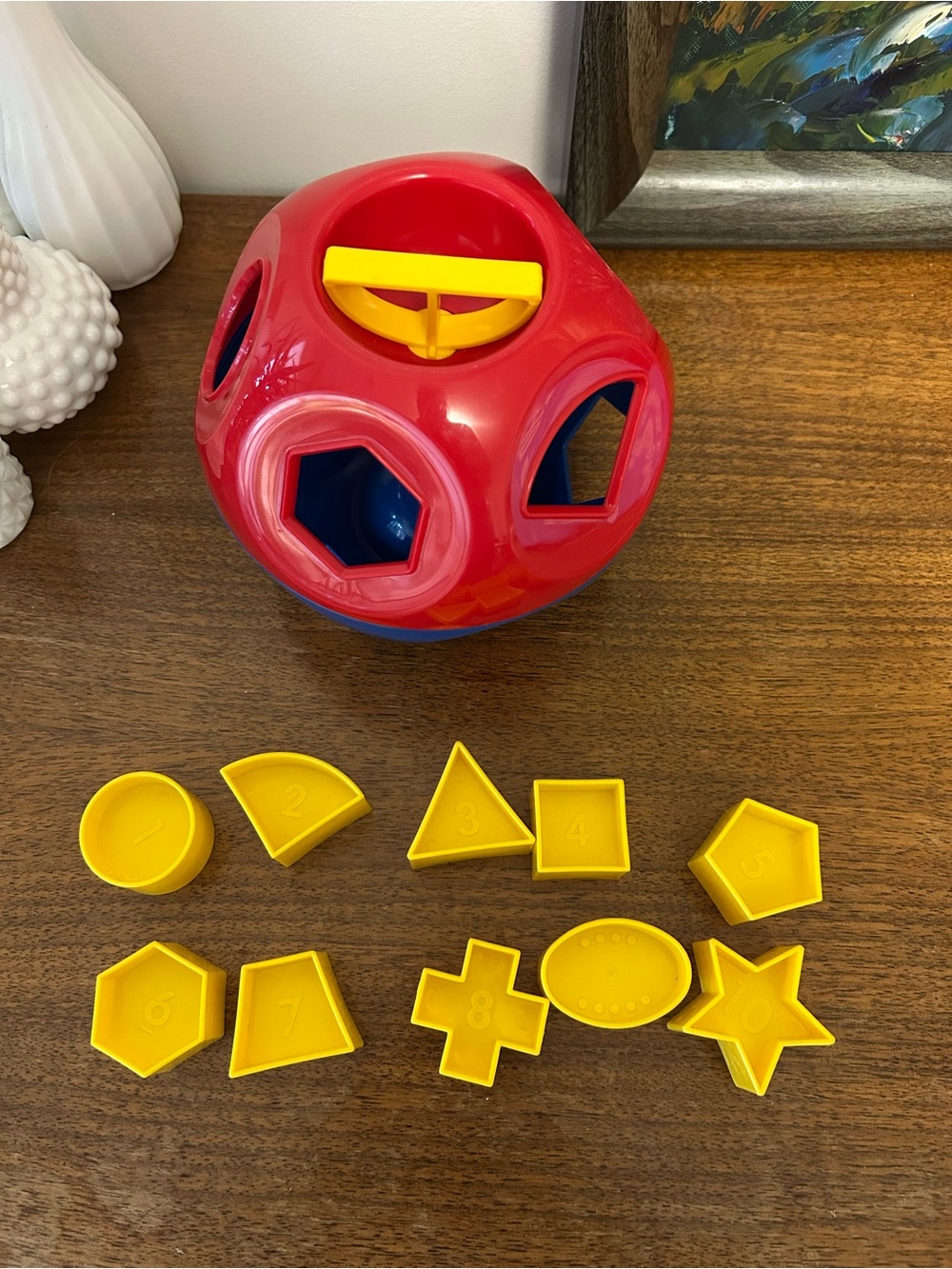 Vintage Tupperware Shape-O Toy Sorter Ball - COMPLETE 10 Shapes